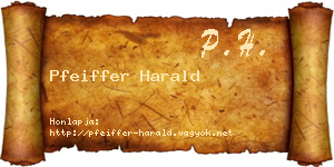 Pfeiffer Harald névjegykártya